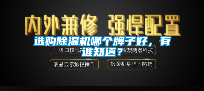 選購除濕機哪個牌子好，有誰知道？